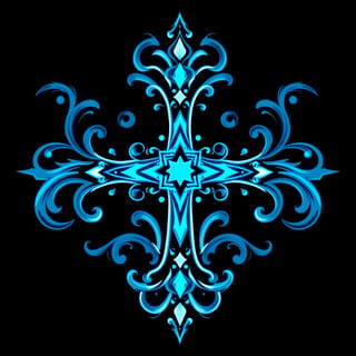 Symmetrical Fantasy Cross Illustration