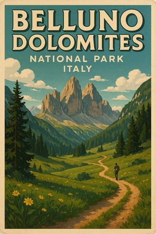 Belluno Dolomites National Park Postcard
