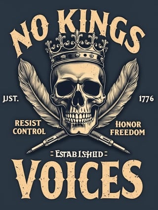 Crowned Skull Freedom T-Shirt Design