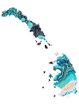 Bahamas Silhouette Reef Art