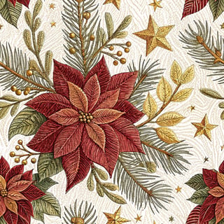 Embroidery Illusion Poinsettia Bouquet