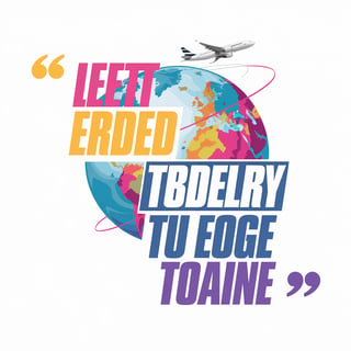 Globe with Plane and Quote Design