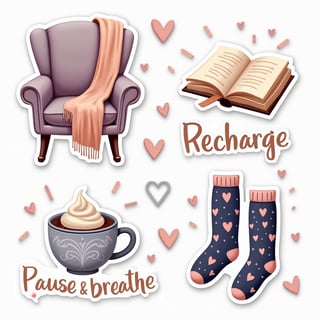 Cozy Stay-at-Home Stickers