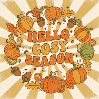 Retro 70s Hello Cosy Season Design