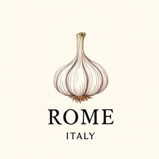 Minimalist Rome Garlic Botanical Design