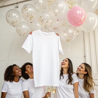 Diverse Group in Oversized T-Shirt Mockup