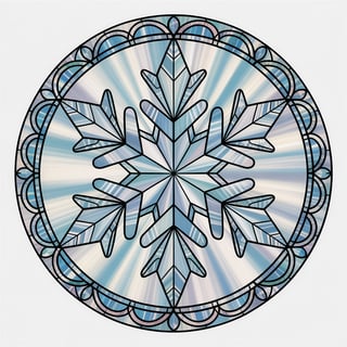 Snowflake Stained Glass Medallion