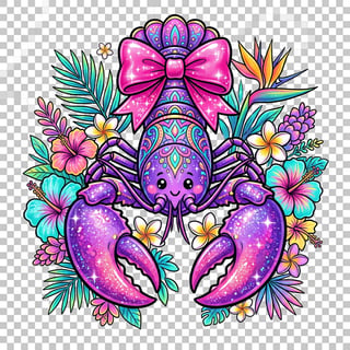Cute Purple Lobster Illustration