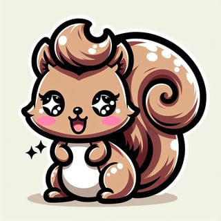 Cute Kawaii Squirrel Illustration