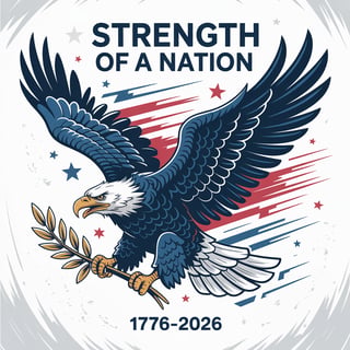 Eagle with Olive Branch Illustration