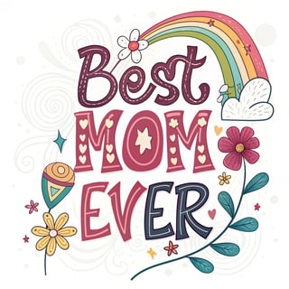 Best Mom Ever Vector Illustration