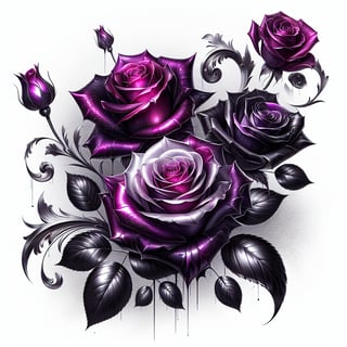 Dramatic Purple Rose Digital Art