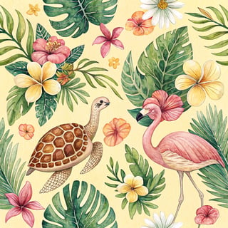 Tropical Boho Floral Pattern