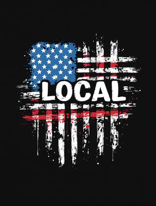 Patriotic Local American Flag Design