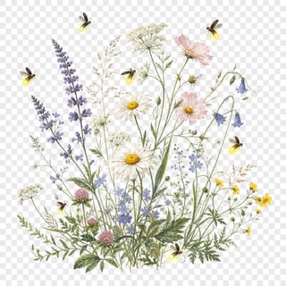 Cottagecore Wildflowers & Fireflies