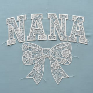 Embroidered 'NANA' Lace Design