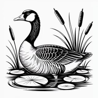 Black and White Goose Illustration