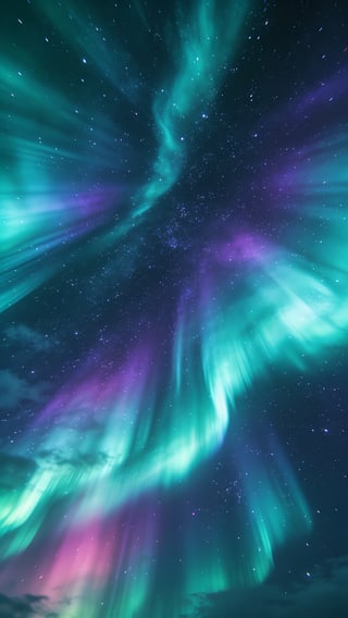 Ultra-Realistic Teal Aurora Skyscape