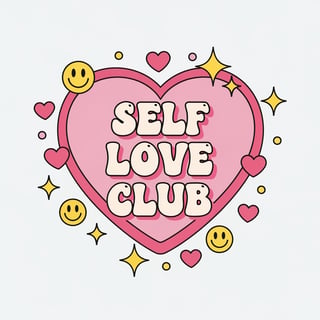 Self Love Club Heart Badge Design