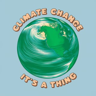 Animated Earth with Climate Change Message