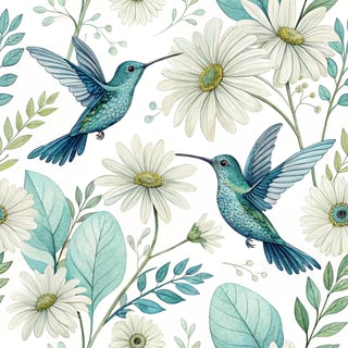 Vibrant Hummingbird Pattern