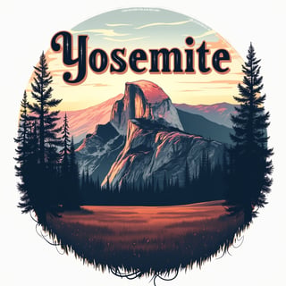 Yosemite Half Dome T-Shirt Design