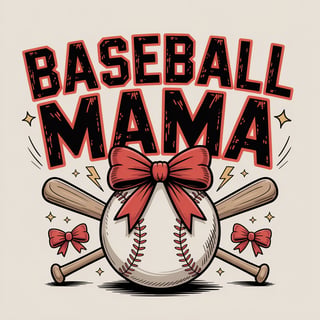 Hand-Drawn Baseball Mama T-Shirt Design