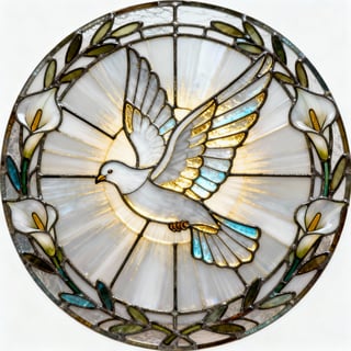 Stained Glass Dove Medallion