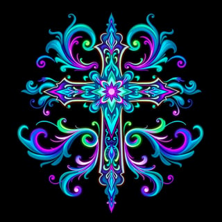 Symmetrical Fantasy Cross Illustration