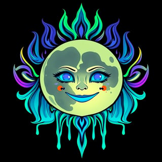 Symmetrical Multi-Colored Fantasy Moon