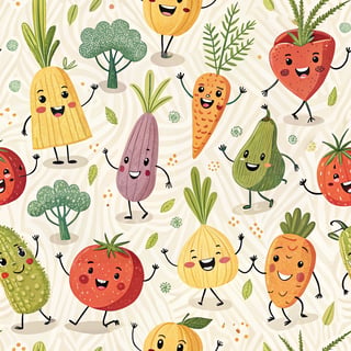 Smiling Vegetables Vector Illustration