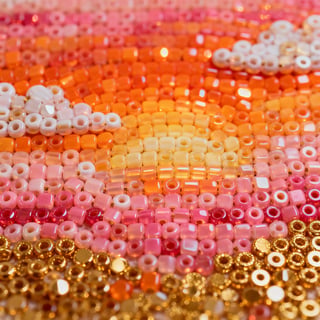 Seed Bead Sunset Art