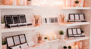 Beauty Room Lash Supplies Display