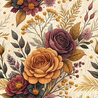 Rustic Autumn 3D Flower Design
