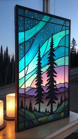 Glowing 3D Stained-Glass Landscape