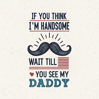 Handsome Daddy Mustache Text Design