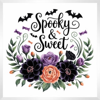 Hand-Painted Halloween Floral Cluster