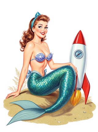 1950s Wholesome Mermaid Pinup