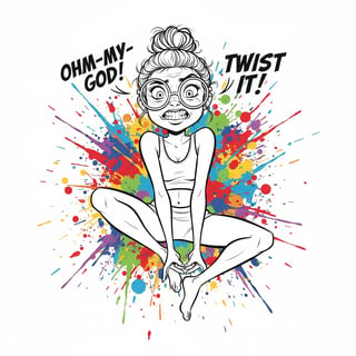 Quirky Woman Yoga Cartoon Sketch