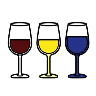 Three Wine Glasses Vector Illustration
