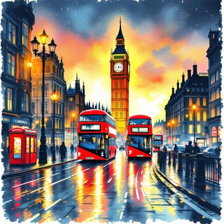 Vibrant London Travel Poster