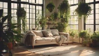 Calming Room with Hanging Plants