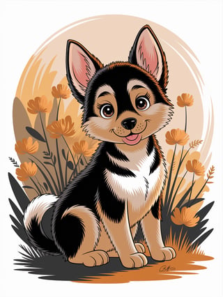 Cute Animated German Shepherd Puppy