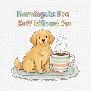 Cozy Golden Retriever with Coffee