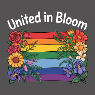 Floral Rainbow Flag T-Shirt Design