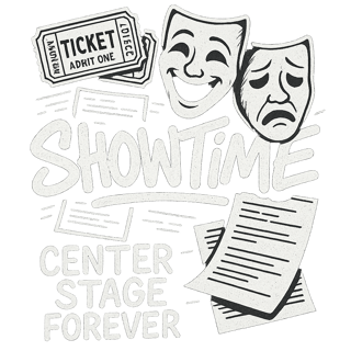 All-White Theater Collage Design