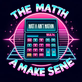 Neon Calculator Vaporwave Design