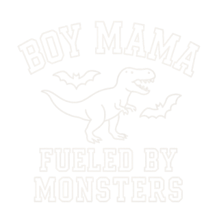 Collegiate 'Boy Mama' White Line-Art Tee
