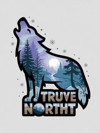 Howling Wolf Logo with Twilight Forest