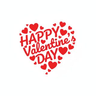 Vibrant Red Heart Text Design